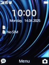 The alarm icon shows that the alarm is set.