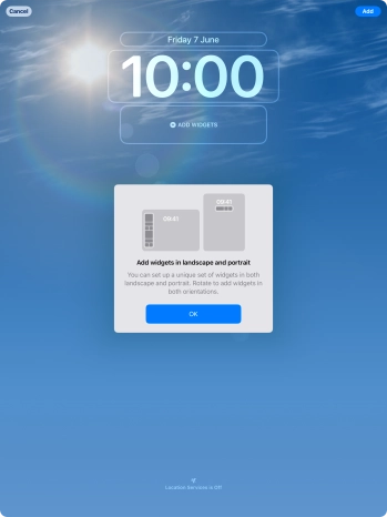 To customise the way the lock screen date is displayed, press the date widget and follow the instructions on the screen to select the required widget display mode.
