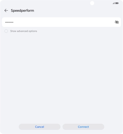 Key in the password for the Wi-Fi network and press Connect.