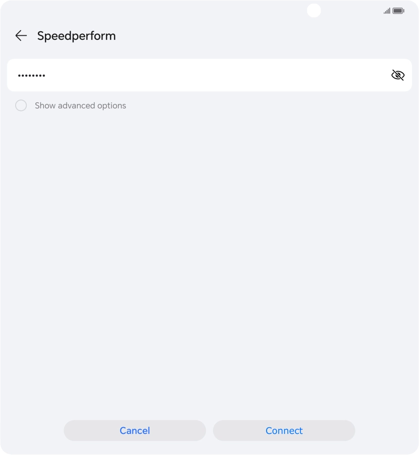 Key in the password for the Wi-Fi network and press Connect.