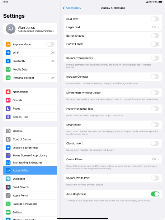 Press the indicator next to 