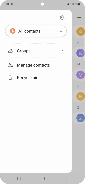 Press Manage contacts. Press Manage contacts.