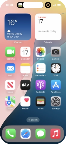 If you have a running application in Dynamic Island, it's displayed at the top of the screen.
