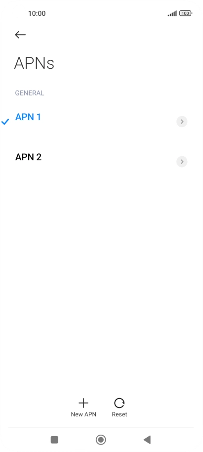 Press the required data connection to activate it. Press the required data connection to activate it.