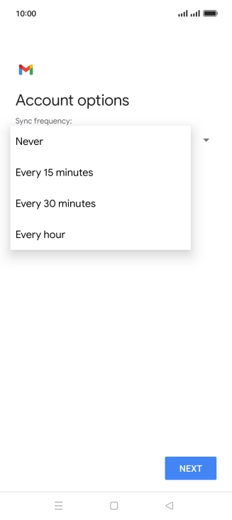 Press the required setting.