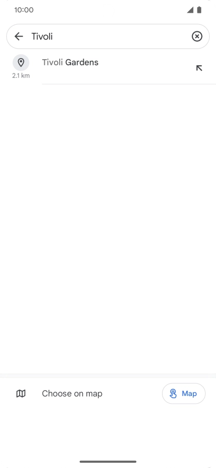 Press the required destination.