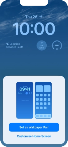 To use the same colour theme on the home screen, press Set as Wallpaper Pair.