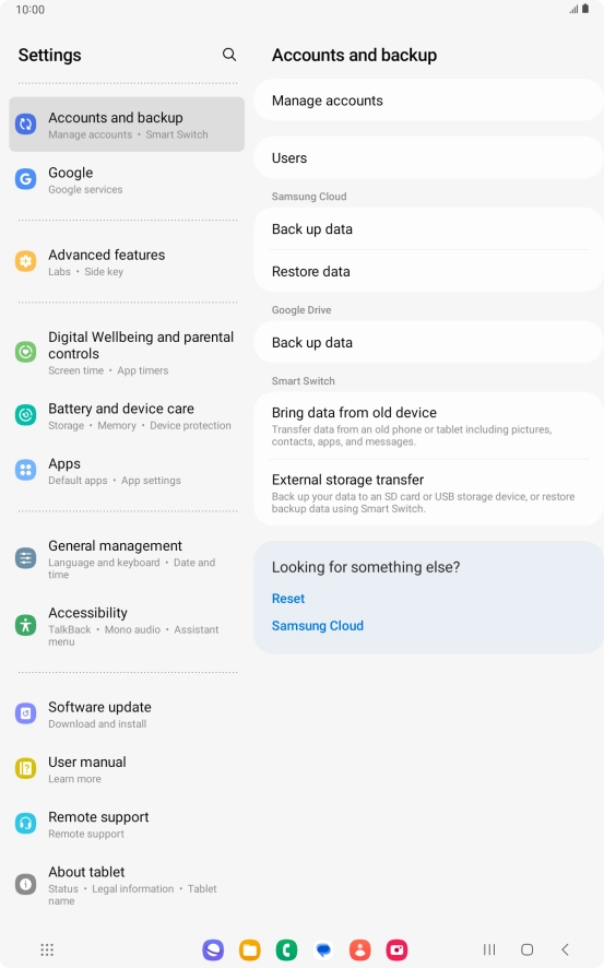 Press Manage accounts. Press Manage accounts.