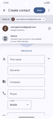 Press the required Google account.