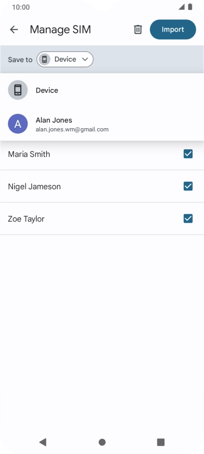Press the required Google account.