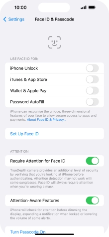 Press Set Up Face ID.