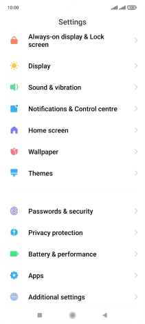 Press Passwords & security.