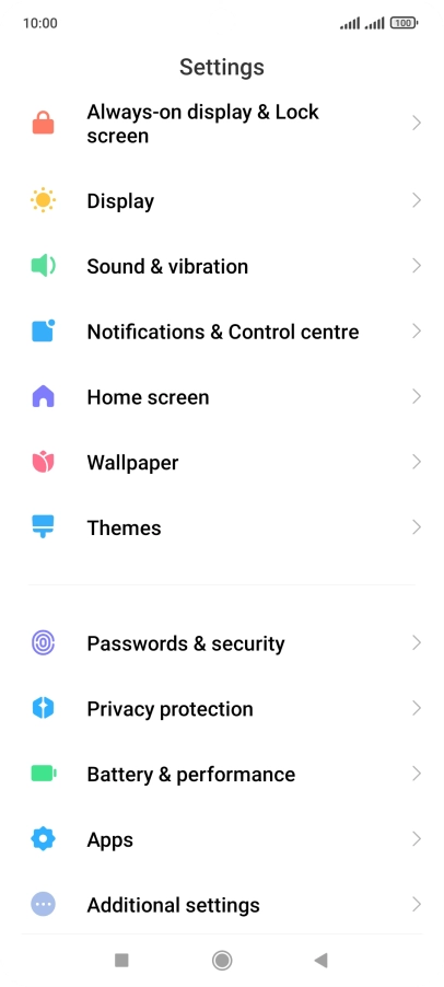 Press Passwords & security.