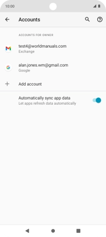 Press the required account.