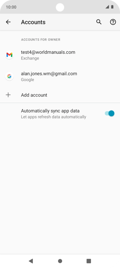 Press the required account.