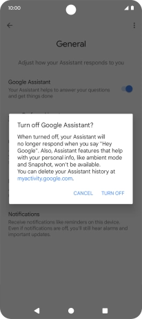 If you turn off the function, press TURN OFF.