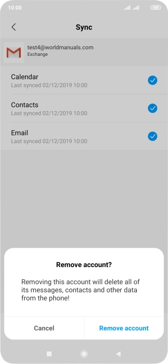 Press Remove account.