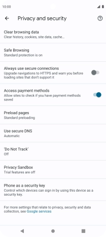 Press Clear browsing data.