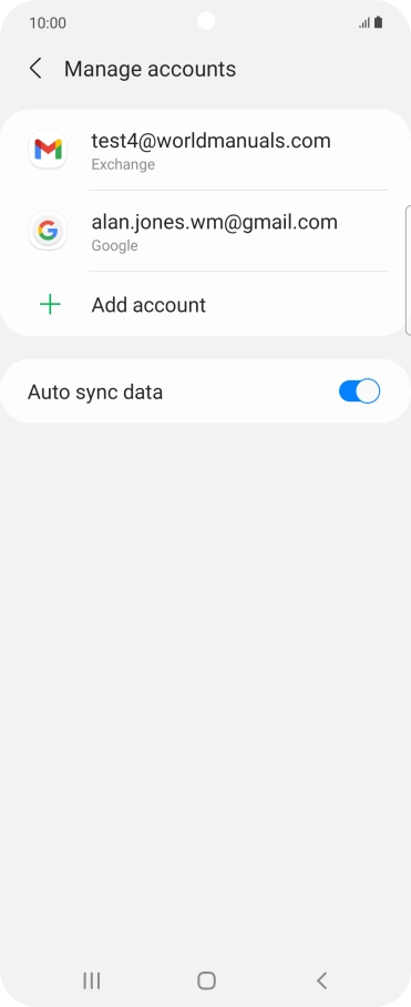 Press the required email account.