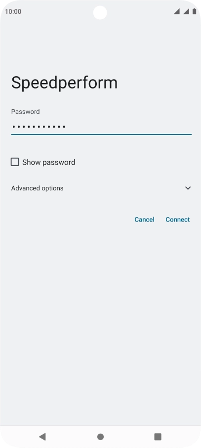 Key in the password for the Wi-Fi network and press Connect.
