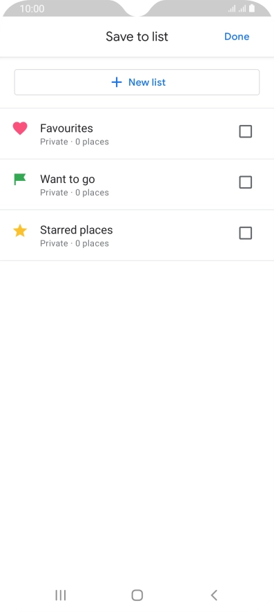 Press the required setting.