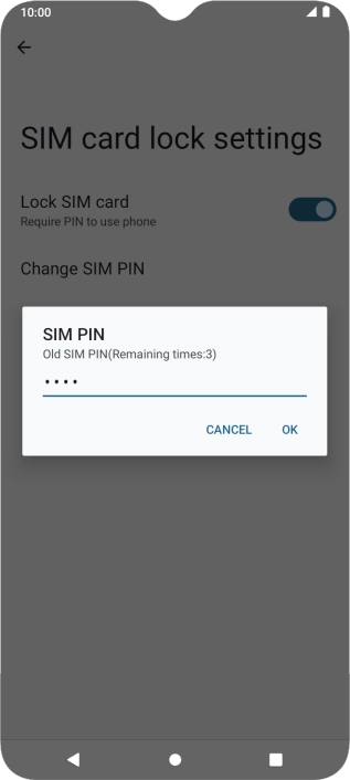 Key in your current PIN and press OK. Key in your current PIN and press OK.