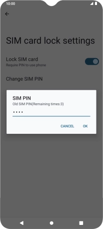 Key in your current PIN and press OK. Key in your current PIN and press OK.