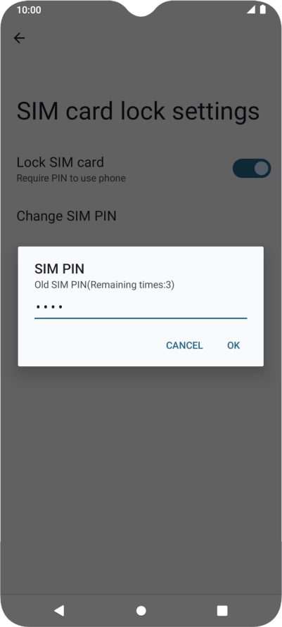Key in your current PIN and press OK. Key in your current PIN and press OK.