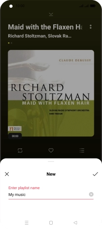 Key in the required name for the playlist and press the confirm icon.