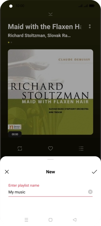 Key in the required name for the playlist and press the confirm icon.