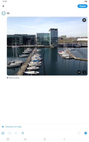 Write the required text and press Tweet.