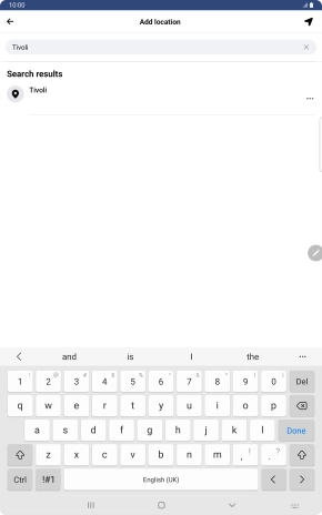 Press the required location.