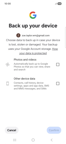 Press the fields next to the required data types to select them.