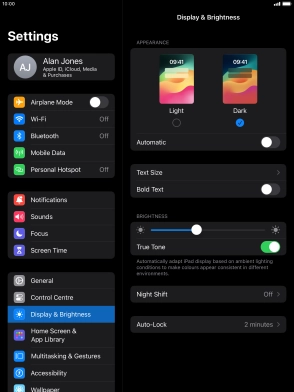 Press the indicator next to 