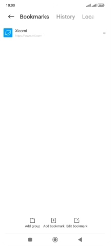 Press the required bookmark.