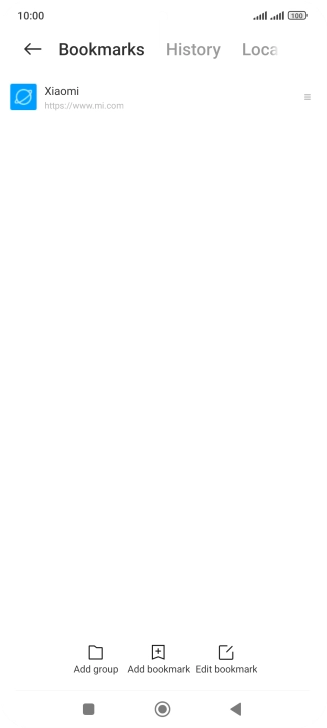 Press the required bookmark.