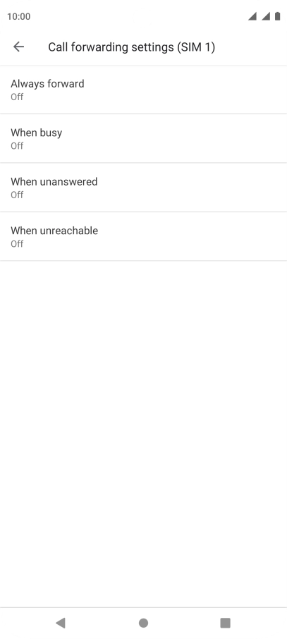 Press the required divert type.