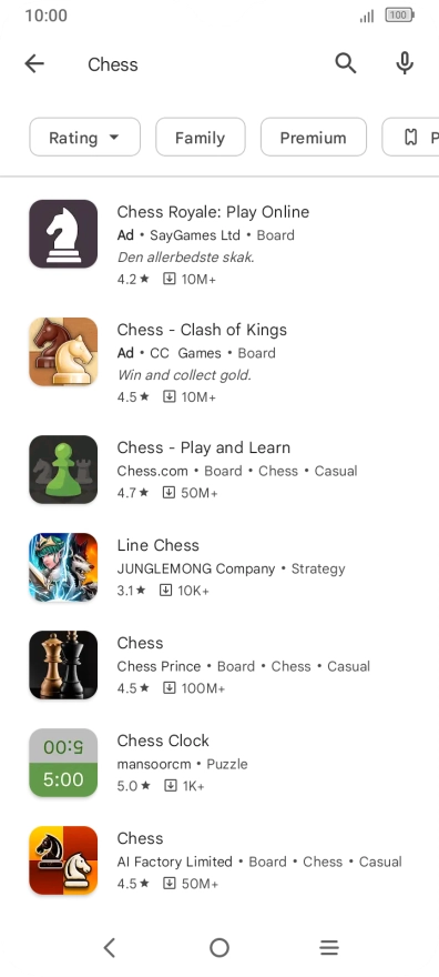 Press the required app.