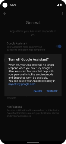 If you turn off the function, press TURN OFF.