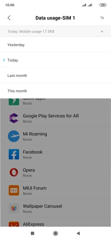 Press the required setting.