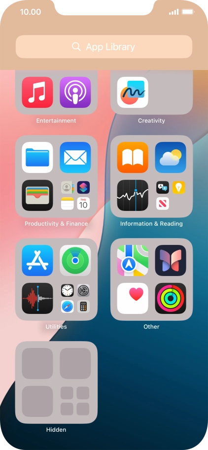 The app is now placed in the Hidden folder in the App Library.