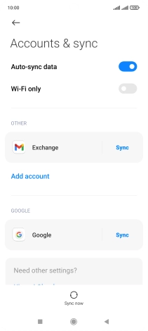 Press the required email account. Press the required email account.