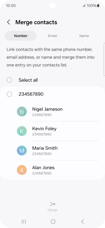 Press the field next to the required number.