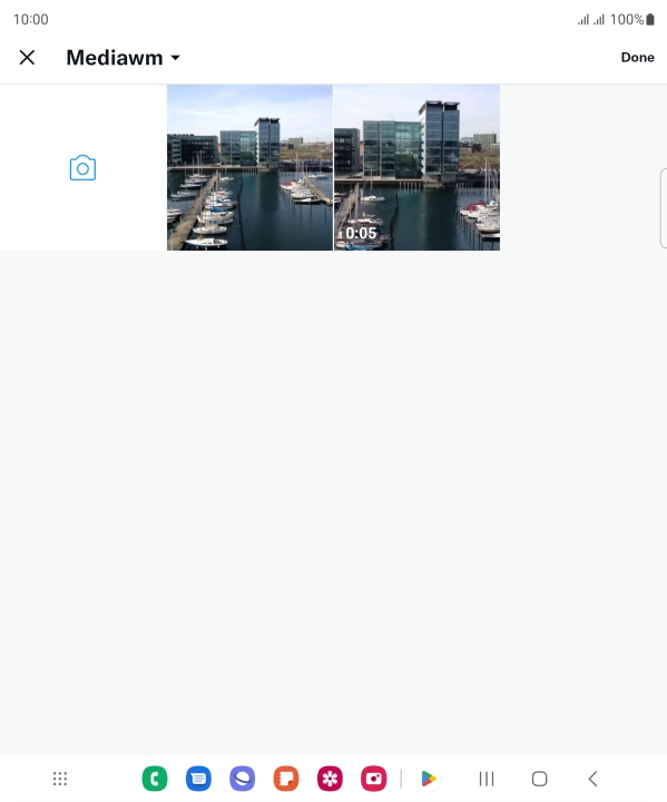 Press the required picture or video clip.