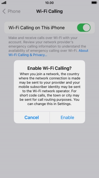 If you turn on the function, press Enable. If you turn on the function, press Enable.