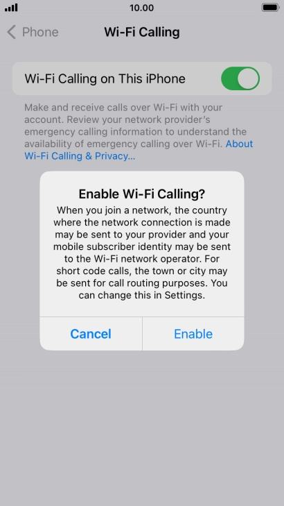 If you turn on the function, press Enable. If you turn on the function, press Enable.