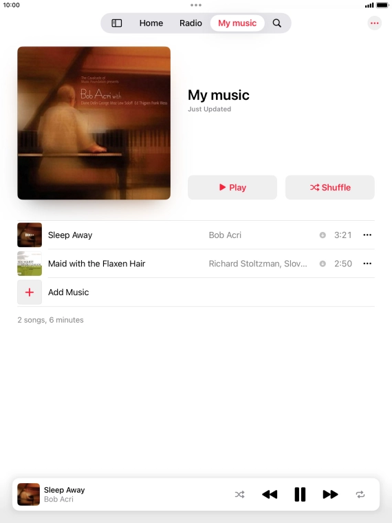 Press the song title.