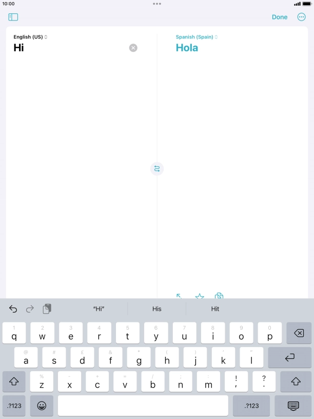 Press the enter icon.