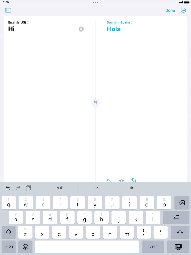 Press the enter icon.