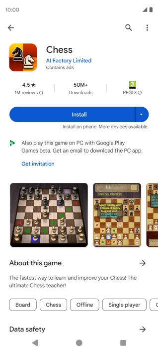 Press Install and follow the instructions on the screen to install the app.